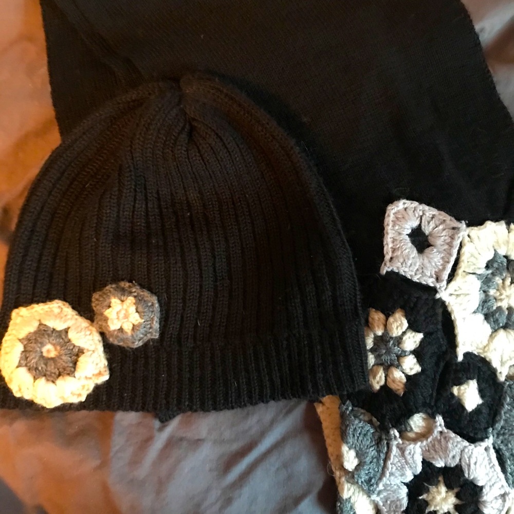 Matching knit hat and scarf